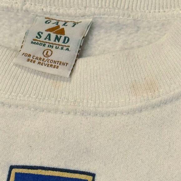 Vintage 80s Yale University Crest White Galt Sand Crewneck Adult Large - Picture 3 of 5